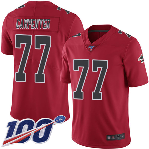 Atlanta Falcons Limited Red Men James Carpenter Jersey NFL Football 77 100th Season Rush Vapor Untouchable